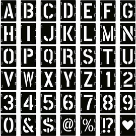 Pack of 42 reusable letter stencils, craft stencils, letter painting template, suitable for DIY number templates, walls, wood, glass, school art projects (3 inches). (3 inches)