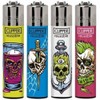 Clipper Lighters with Bone Portrait Design, Pack of 4