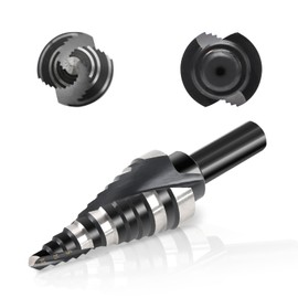 COMOWARE Unibit Step Drill Bit for Metal, 12 Size from 3/16" to 7/8", M2 HSS High Speed Steel, 2 Spiral Flute, 3-Flat Shank, Hole Drill Bit for Steel Sheet Copper Aluminum Wood Board Plastic Iron