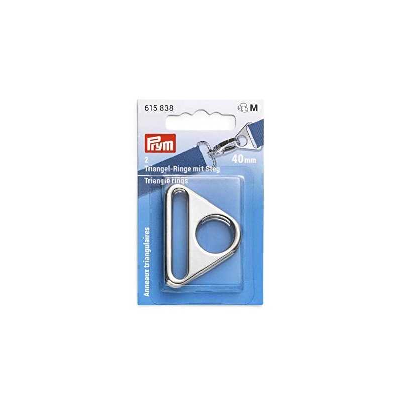 Prym 615838 40mm Silver Triangle Rings Zinc Alloy Bridge