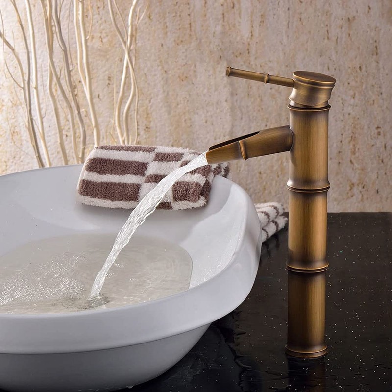 Retro Bronze Bathroom Sink Mixer Tap Hot Cold Water Single