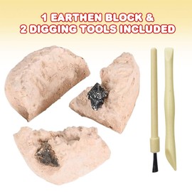 ArtCreativity 2 inch Meteorite Dig Kit, Meteorite Excavation Set with 2 Digging Tools, Fun Science Activity Toy, Educational Gift for Boys and Girls, Teaches Motor Skills and Focus