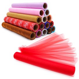 Christmas Concepts® 9 Metre x 40cm Sheer Organza Fabric- Christmas Event Decor - Party - Wedding Decoration - Table Runner - Dressmaking - Crafting Supplies (Red)