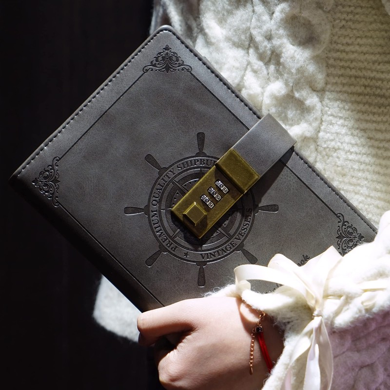 CAGIE Diary for Adults Boys Girls Men with Lock Retro