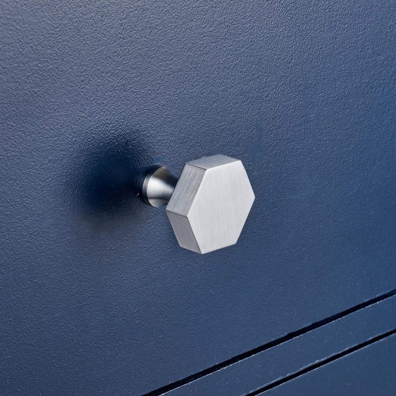 A Pair of Pushka Home Brushed Brass Hexagonal Silver Cupboard