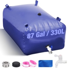87 Gallon Water Storage Containers, Portable Water Bladder, Large Capacity Collapsible Water Tank for RV, Camping, Emergency Water Bag