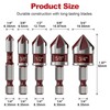 APIOLO 5-Piece Countersink Drill Bit Set, 82 Degree, 5 Flute