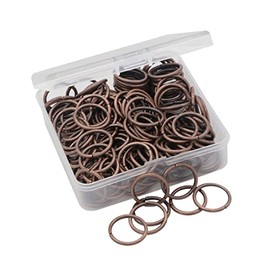 Auvoau 100Pcs Open Jump Rings 18mm Red Copper Jewelry Connectors for Jewelry Findings Making Supplies,Bracelets,Keychain,Necklace,Anklets,Arts and Crafts (Red Copper)
