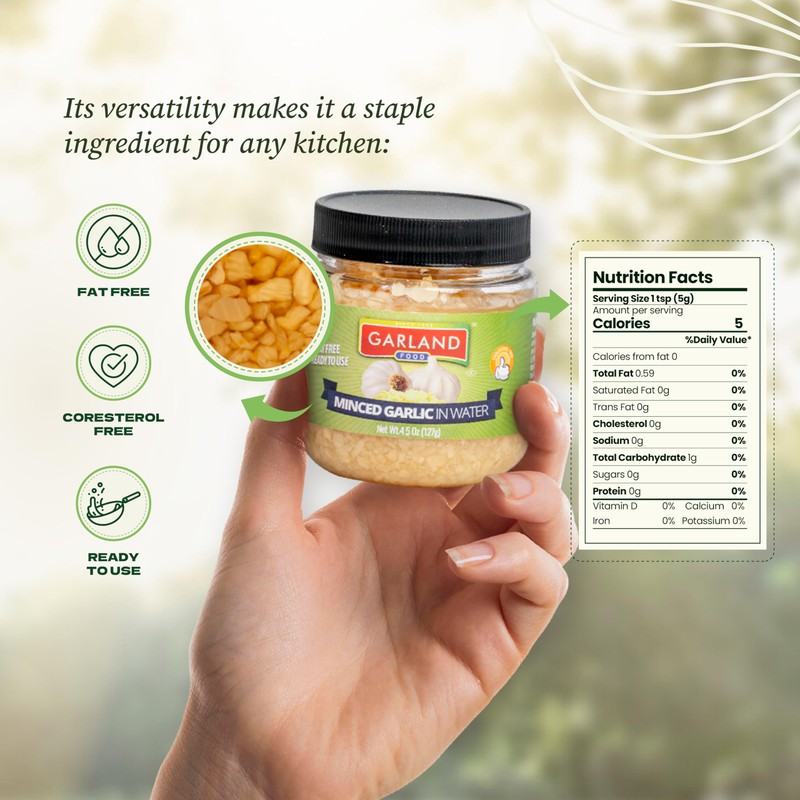 Garland Food Minced Garlic in Water 4.5 oz – Made