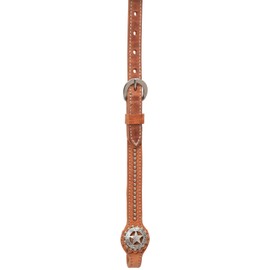 Weaver Leather Texas Star Browband Headstall, Hermann Oak Harness Leather, Russet, Average Horse