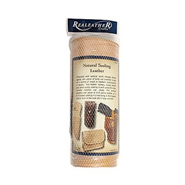 Realeather Veg Tan Leather Tooling Belly for Crafting, 6-8oz, Natural