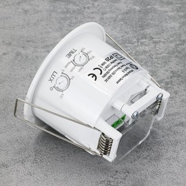 Infrared Ceiling Motion Sensor S5 for Indoor Use, with Twilight Switch, LED Suitable for Wall Mounting, Flush-Mounted Ceiling Mounting, PIR Sensor Range 6 m/360° White
