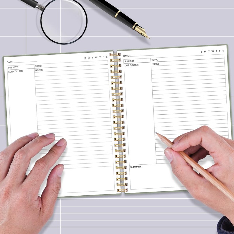 Yaridar A4 Cornell Notes Notebook - College Spiral Cornell Notebooks