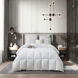 MARTHA STEWART Luxury Tencel™ Lyocell Down Alternative Comforter Twin Size, All Season Duvet Insert, Tencel Polyester Filled Cooling Bed Comforter for Hot Sleepers, Breathable, White 68x90