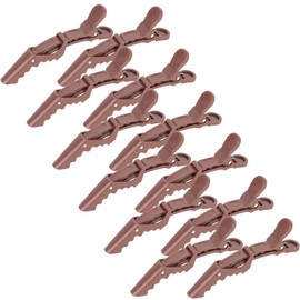 YISSION 12 Pcs Brown Alligator Hair Clips for Styling Sectioning Makeup Large Duck Billed Hair Clip No Crease Alligator Hair Barrettes for Thin Thick Hair Styling Accessories for Women Girls