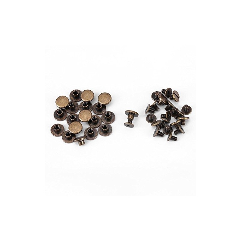 0 Sets Brass Button Rivets Flat Head Bronze Leathercraft Screws