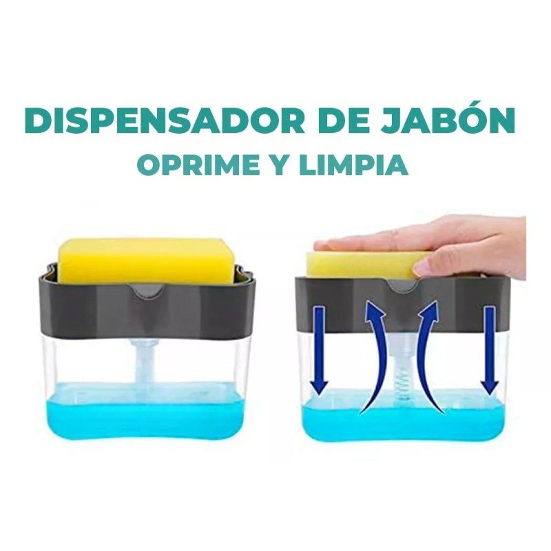 EGTMA Dispensador De Jabón Para Cocina Con Fibra Líquido Limpieza
