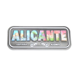 12cm fridge magnet. Alicante logo. 3D wooden door magnet Spain. Spanish fan Sevillana.