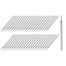 sourcing map Diamond Grinding Burrs Drill Bit 3/32 Inch Shank 1mm Dia Ball Shaped Head Diamond Mounted Points Bit for Carving Polishing Jade Jewelry Amber Stone Beeswax Glass 40pcs