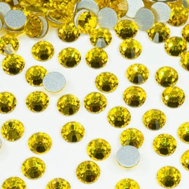 1440pcs SS20 4.8mm Citrine Yellow Flatback Rhinestones Bulk K9 Glass Lemon Yellow Gems Round Beads Stones Diamonds Nail Charms Jewels Nail Art Supplies Decor for Nails Face Makeup Crafts DIY Tumblers