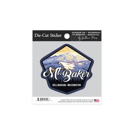 Die Cut Sticker Bellingham, Washington, Mt. Baker, Contour Vinyl Sticker 1 to 3 inches (Waterproof Decal for Cars, Water Bottles, Laptops, Coolers), Small