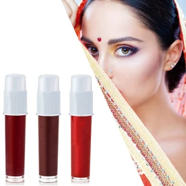 AKADO Liquid Kumkum Sindoor for Women Skin-friendly Liquid Bindi Waterproof Chemical Free 5g Red Maroon Brown Color Pack of 5