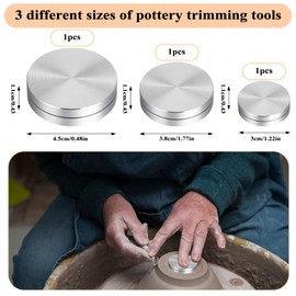 3 Pack Ceramic Clay Pottery Throwing Trimming Spinner Tool, 30mm/38mm/45mm Clay Spinner for Pottery, Clay Ceramic Rotary Ceramics Tools for Potters and Clay Artists
