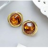 Popular French Retro Maillard Color Statement Stud Earrings For Women
