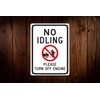 KENSILO Please Turn Off Engine with No Idling Tin Signs