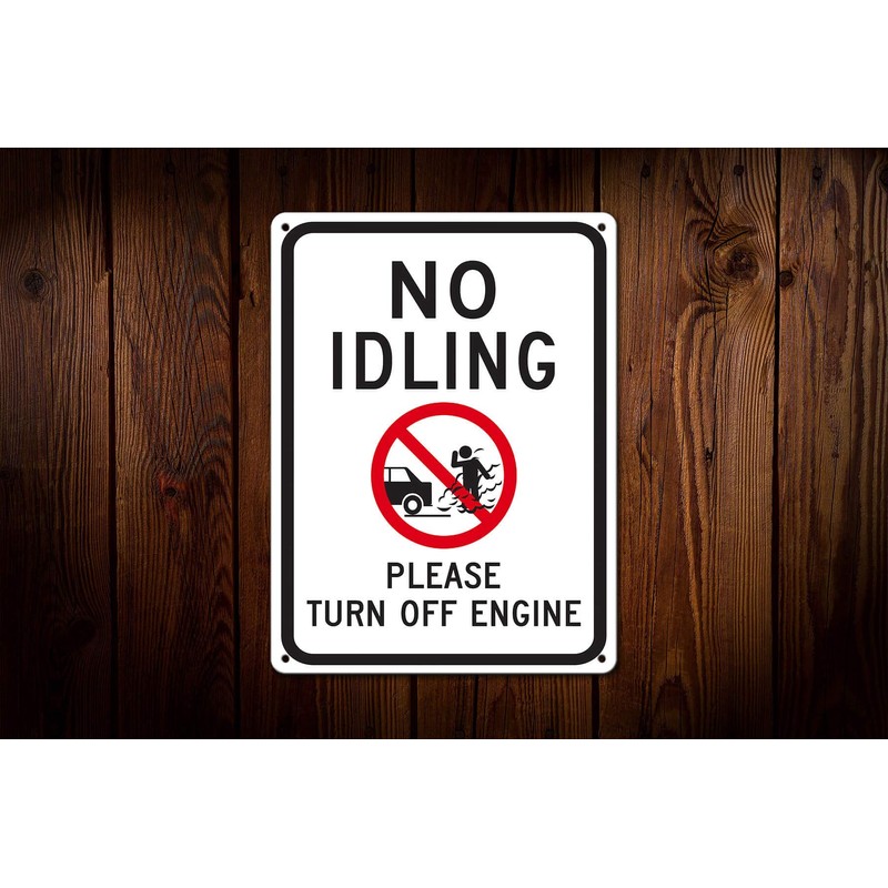 KENSILO Please Turn Off Engine with No Idling Tin Signs