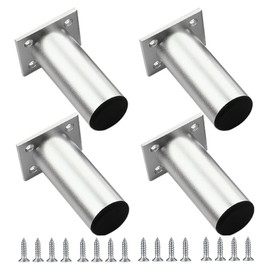 Wanfoou Pack of 4 8 cm Furniture Feet Made of Aluminium Alloy, Table Leg, Feet for Furniture, Furniture Feet, Adjustable 1-15 mm, Table Legs, Furniture Foot for Tables, DIY Furniture, Desks, Sofa,
