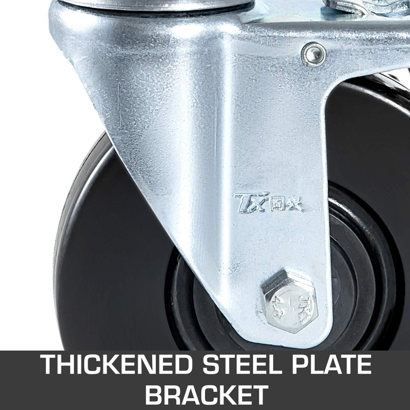 BestEquip 4 Pack 5Inch Scaffolding Rubber Swivel Caster Wheels with