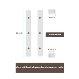 TYAMTOGSM Under Desk Laptop Holder, Under Desk Rack for Keyboard and Small Devices Up to 40mm/1.57in Thick Like Macbooks, Surface, Routers, Modems, Cable Box, Network Switch and More (White)