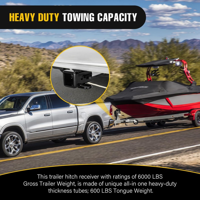 Nilight 2 Inch Rear Trailer Hitch Receiver Class 3 Tow