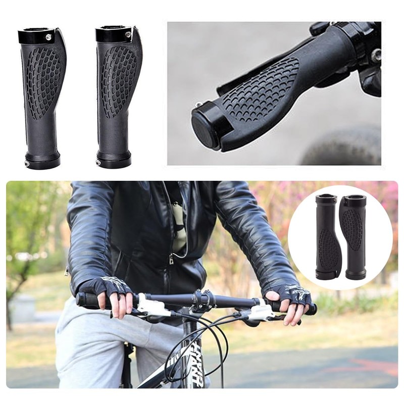 LeTradeJP Bicycle Grips 1 Set Ergonomic Handlebar Grip Anti-slip Rubber