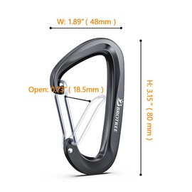 BROTREE Carabiner D-Ring Wire Gate/Locking Carabiner Clip Hook for Hammock, Camping, Hiking, Fishing, and More