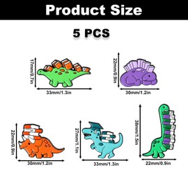 5PCS Dinasour Brooches Pins, Cute Cartoon Shiny Enamel Pins, Kawaii Pins, Lapel Pins Badges for Hats Clothing, Lovely Brooch Lapel Pins for Backpacks Jewelry Gift Decorations Party Accessories for Women