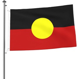 AUPOINT Australian Aboriginal Flag, 90 x 150 cm, Both Sides, Black, Yellow, Red, Indoor Outdoor Garden Avenue for Holiday Party