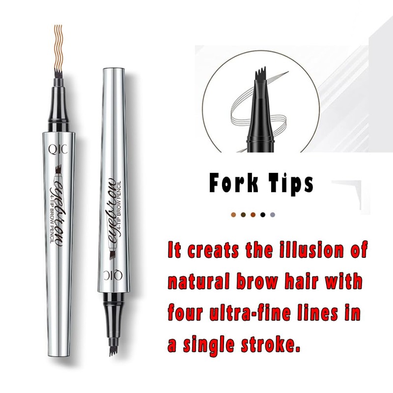 5 Colors Hair-like Strokes Eyebrow Pen, Mimics Natural Eyebrow Liquid