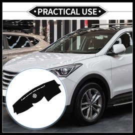 Hihaha Dash Cover Compatible for Hyundai Veracruz 2007-2012 with Audio, Non-Slip Dash Cover Mat Polyester Black Front Dash Cover Mat Durable Material