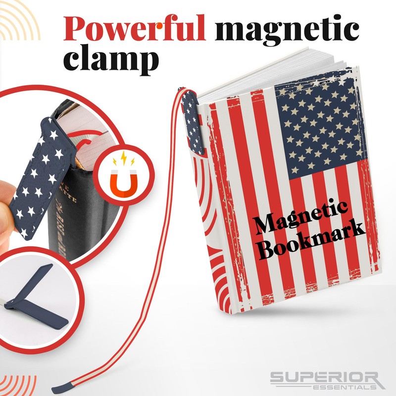 Superior Essentials Magnetic Bookmark-Genuine Leather, Single Long Ribbon Bible Bookmark