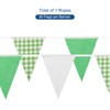 MECCANIXITY 33ft Green White Plaid Checkered Pennant Banner, 36 PCS