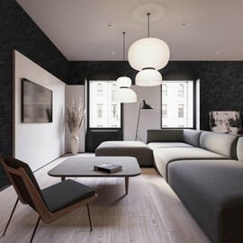 LOVADA Peel and Stick Wallpaper Black Silk Wall Paper - 35.4 x 118.1 Inch Self Adhesive Wallpaper Peel and Stick, Easy to Paste Wall Contact Paper for Stand Liner, Table and Door Makeover Decor