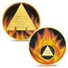 3 Year Sobriety Coin Flames Sobriety Chip AA Coins and