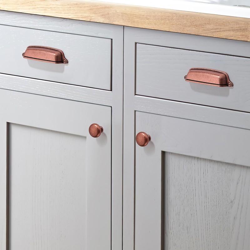 khtumeware 2 Pack 5 inch(128mm) Vintage Drawer Pulls Antique Copper