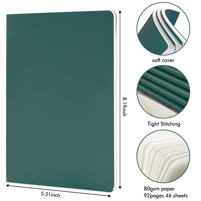 16 Pack Soft Cover Journal Bulk, Feela Lined Notebooks College