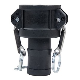 Quafwia 1 PC Polypropylene Camlock Fittings 1 1/2 Cam lock Hose Fittings Standard Type C 1-1/2" Female Coupler x 1-1/2" Hose End With Camlock Gasket Inside Camlock Fittings Poly