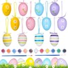 WOGOPRO Easter Eggs for Hanging, Pack of 24 Colourful Easter