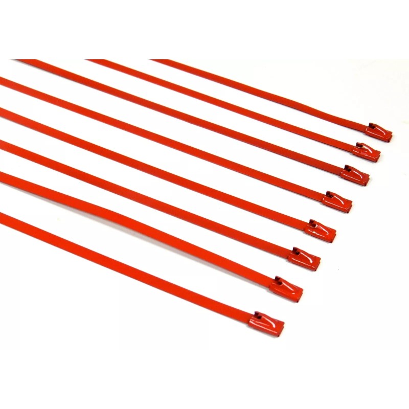 Unbranded 8" UNIVERSAL STAINLESS STEEL CABLES ZIP TIES X6 RED