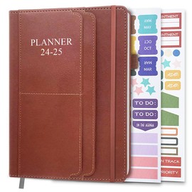 2024-2025 Planner - Weekly & Monthly Planner Runs from July 2024 to Dec 2025, 5.8" x 8.25", 18 Monthly Planner, 14 Notes Pages, Inner Pocket, PU Leather Hard Cover, Brown Monthly Planner 2024-2025